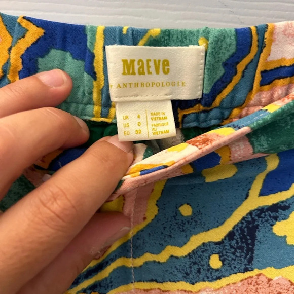 ! Anthropologie Maeve Rhiannon Satin Cropped Flare Pants sz 0 - Picture 6 of 6